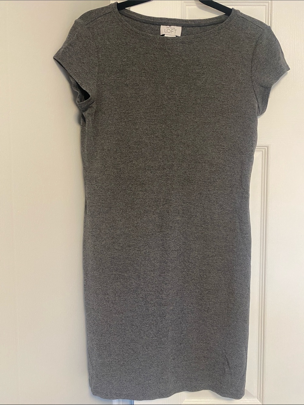 LOFT Charcoal Gray Midi Sheath Dress
